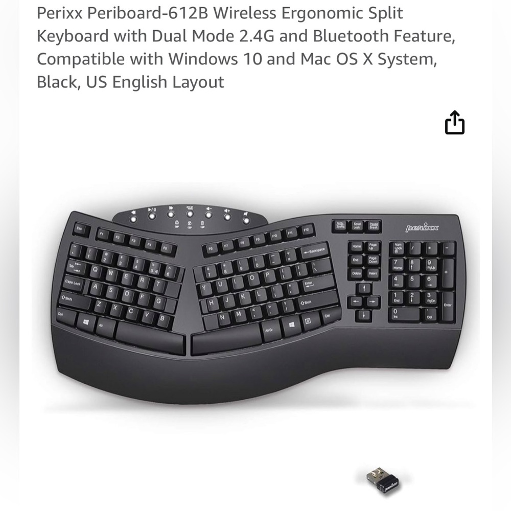 Perixx Periboard-612 wireless ergonomic split keyboard ⌨️